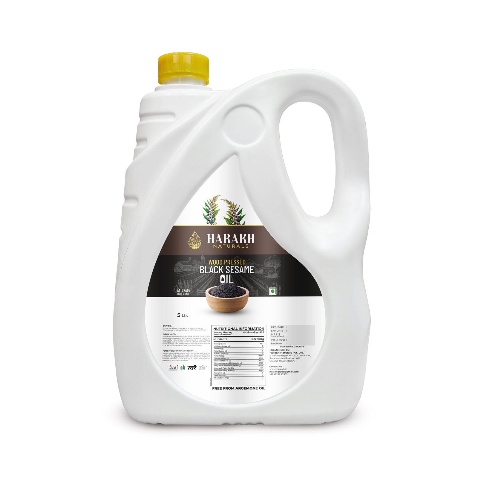 3 Black Sesame Oil - 5 Litre - Image 1